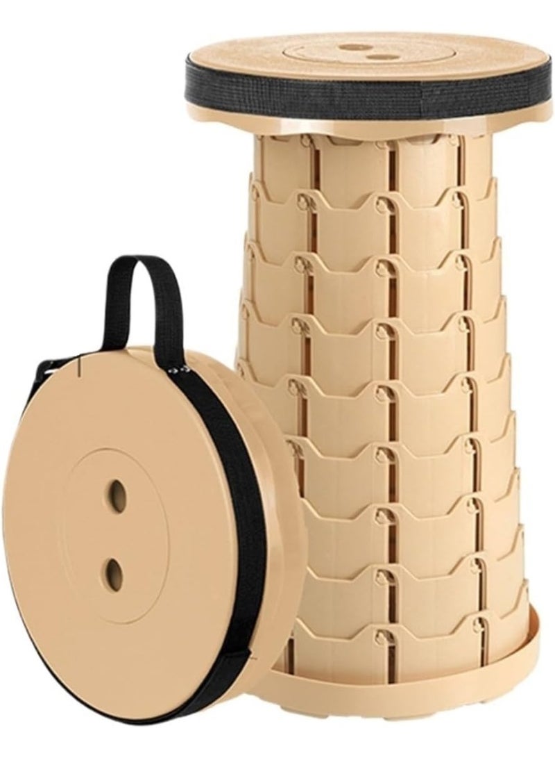 Forest Home Folding Stool with PVC Soft Cushion Portable Stool Chair of Load Capacity 250kg Collapsible Stool for Adults for Camping Fishing Hiking Barbecue - Image 1